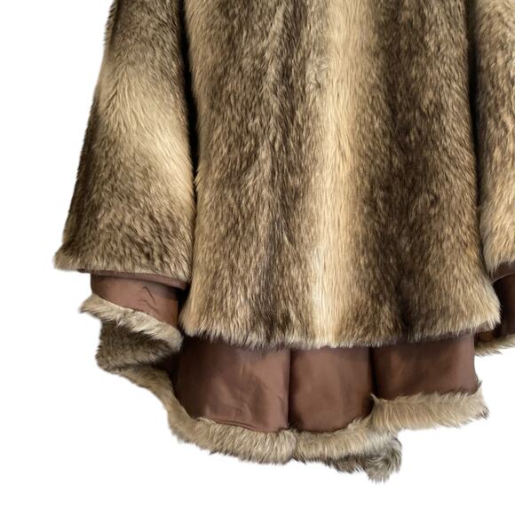 Vintage Faux Fur Gray White Shawl Stole Tie Front Classy Chic Holiday One Size - Picture 14 of 16